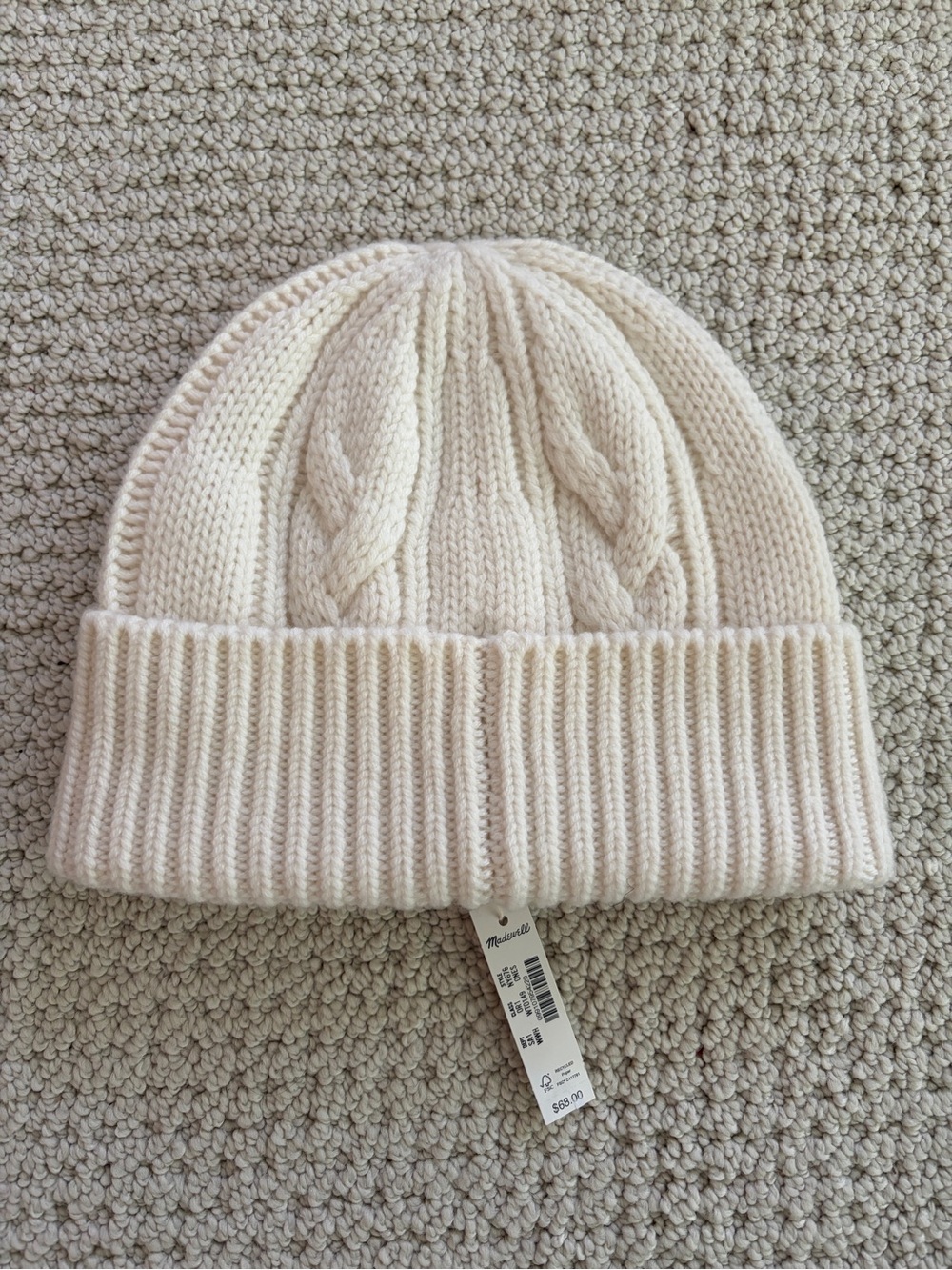 Madewell Winter White Chunky Cable-Stitch Beanie